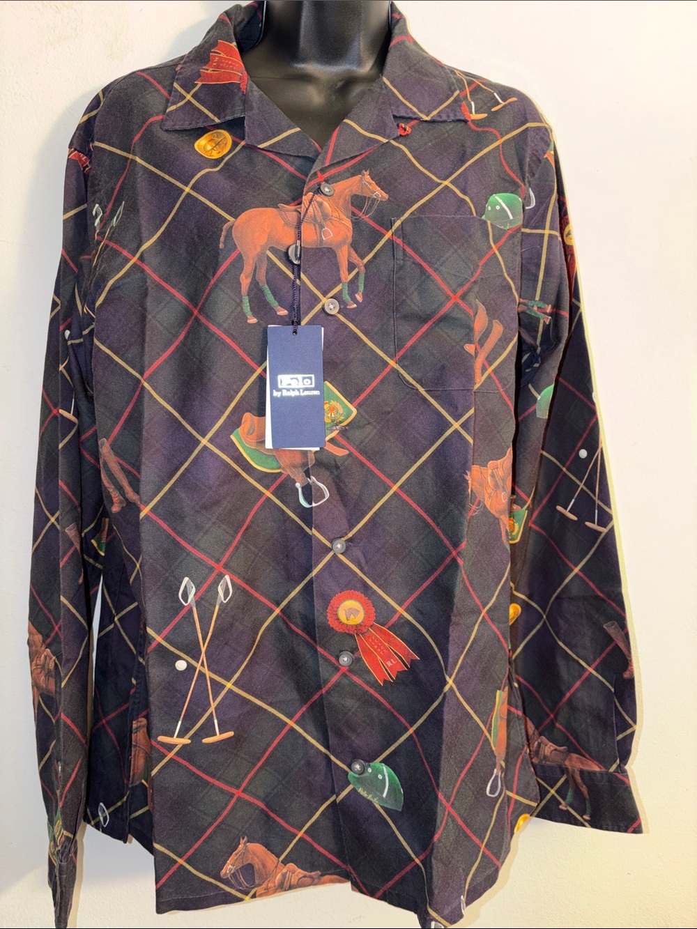 Polo by Ralph Lauren Black Equestrian Print Button-Down Shirt
